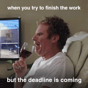 Stressing out over deadlines gif